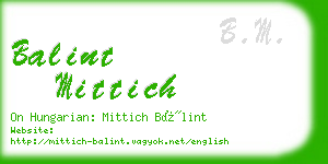 balint mittich business card